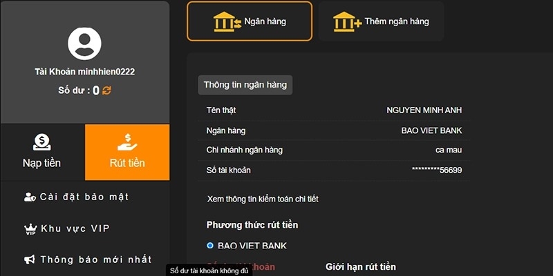 Thực hiện giao dịch qua chuyển khoản ngân hàng